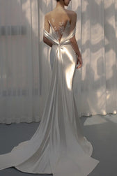 Satin Mermaid Sweetheart Wedding Dress - View 2