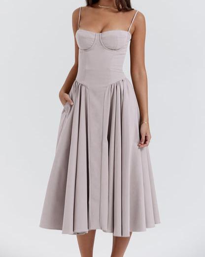 Carolyn Sleeveless Corset Midi Dress