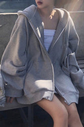Oversized Lightweight Zip Hoodie