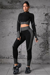 Workout Zip Top Training Pants Activewear Set