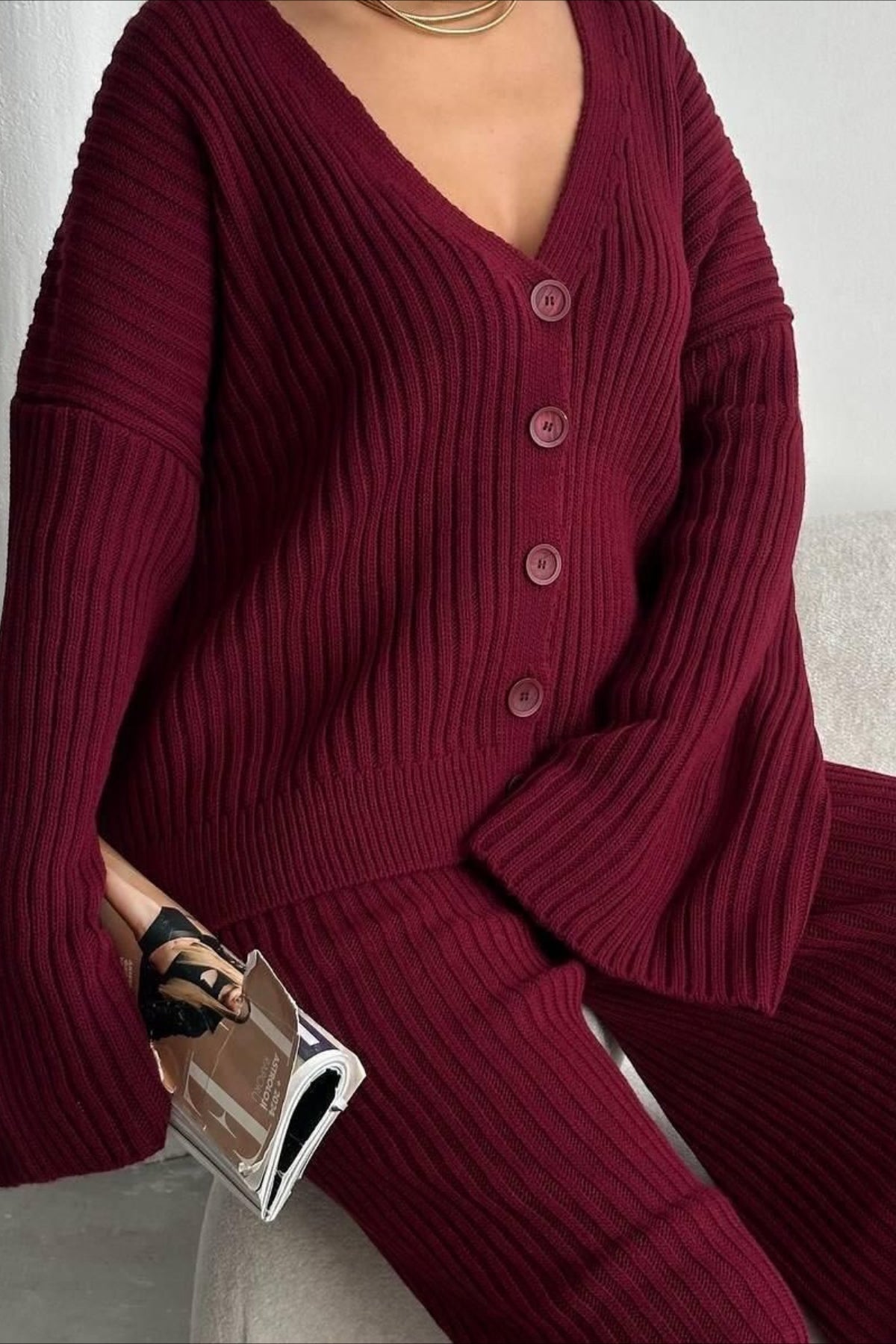 Knit Sweater Pants Knit Set