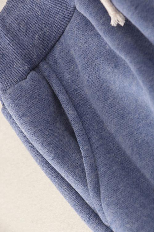 Brushed Drawstring Pockets Pants