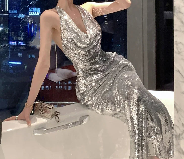 Backless Halter-Neck Dress