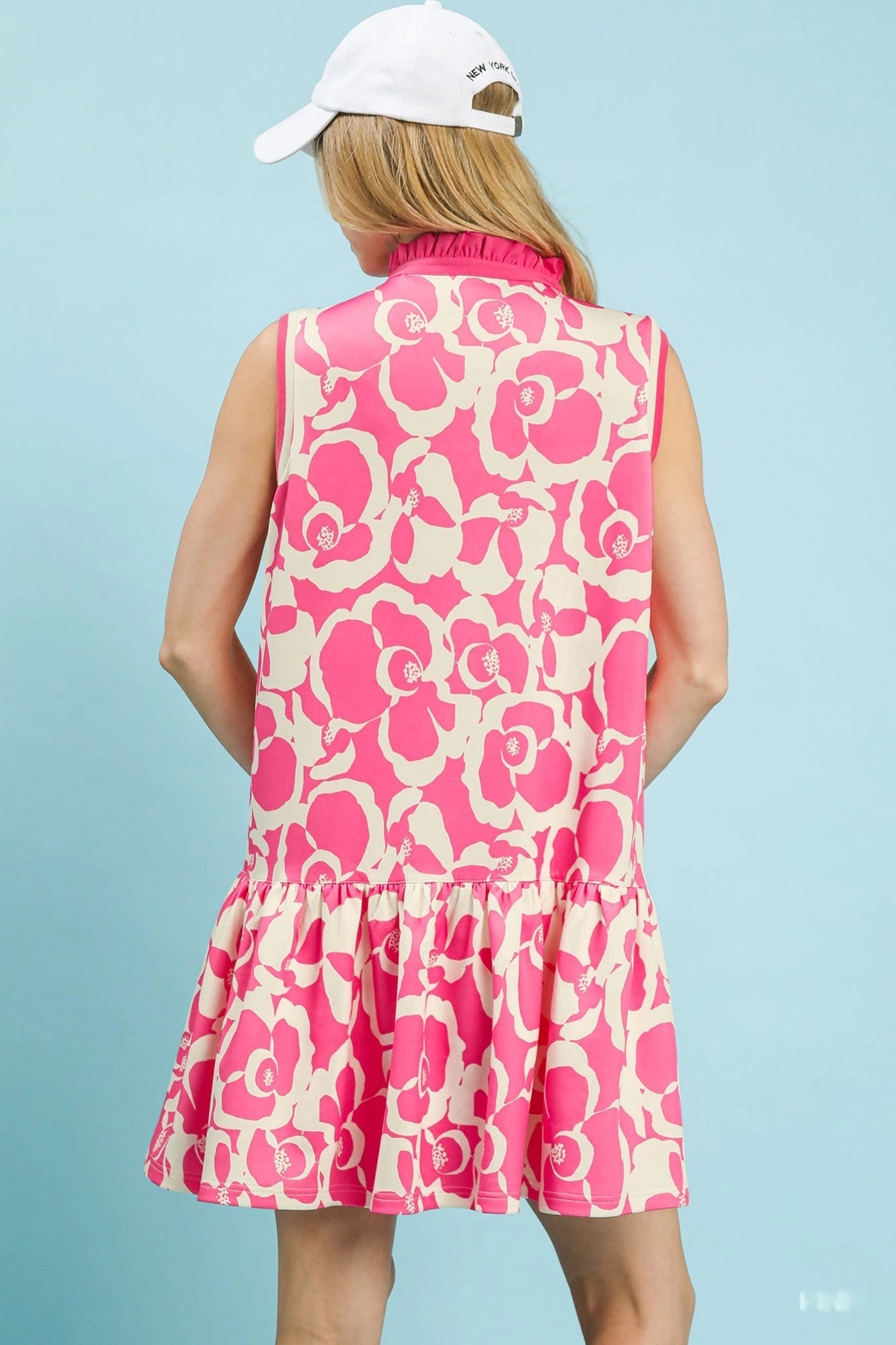 Floral Dress for Women - Sleeveless Tiered Dress