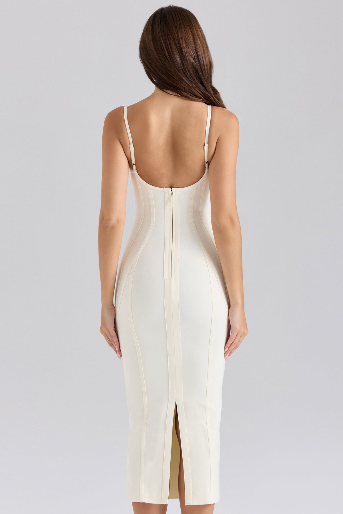 ivory midi bandage dress