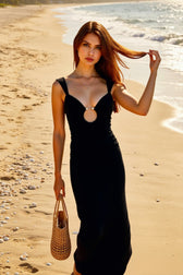 Slit V-Neck Bodycon Dress