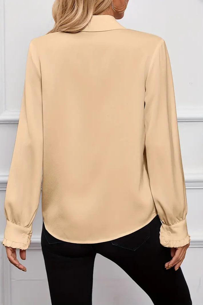 Ruffle Layered Long Sleeve Blouse