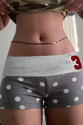 Letter Print Bodycon Booty Shorts