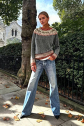 Round Colorblocked with Neck Sweater Design