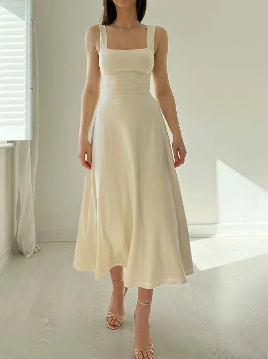 Graciela Minimalist Modern Midi Dress Designer Edit
