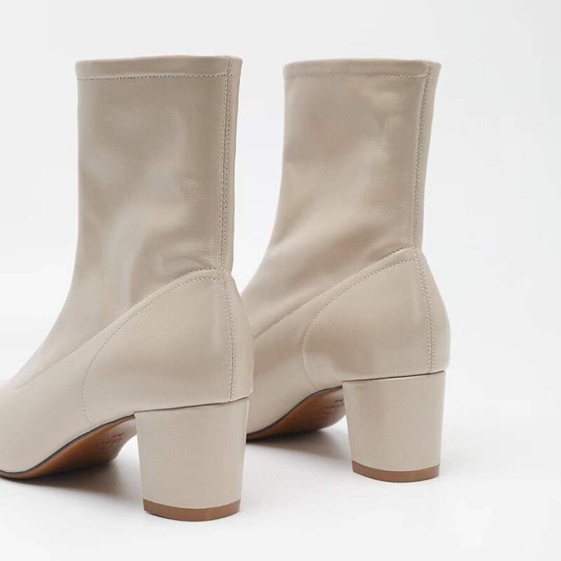 Classic Slimming Boots Elegant Glove-Like Ankle Boots High Heel Front Zipper Boots