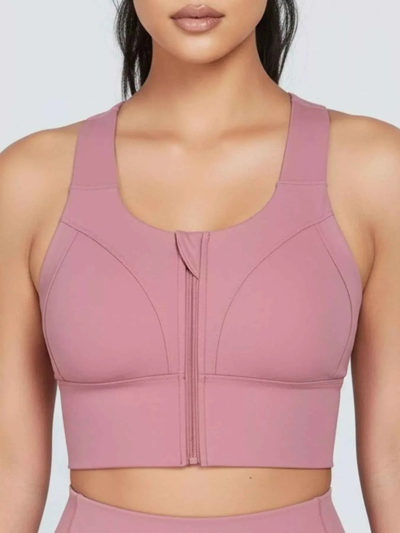 Full Size Front-Zip Active Tank Plus Size