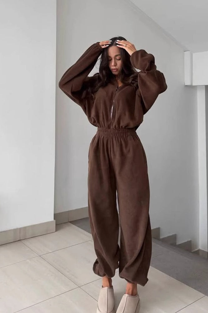 Half Zip Romper Lounge Activewear Set
