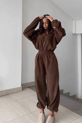 Half Zip Romper Lounge Activewear Set