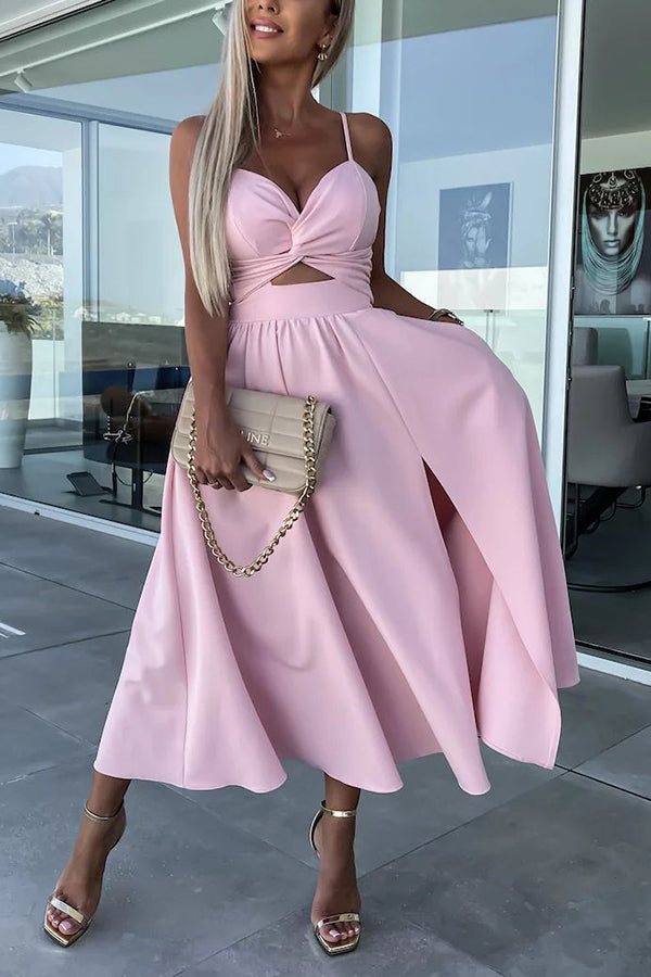 Effortless Genoveva Midi Dress with Cut Out Pockets Designer Edit