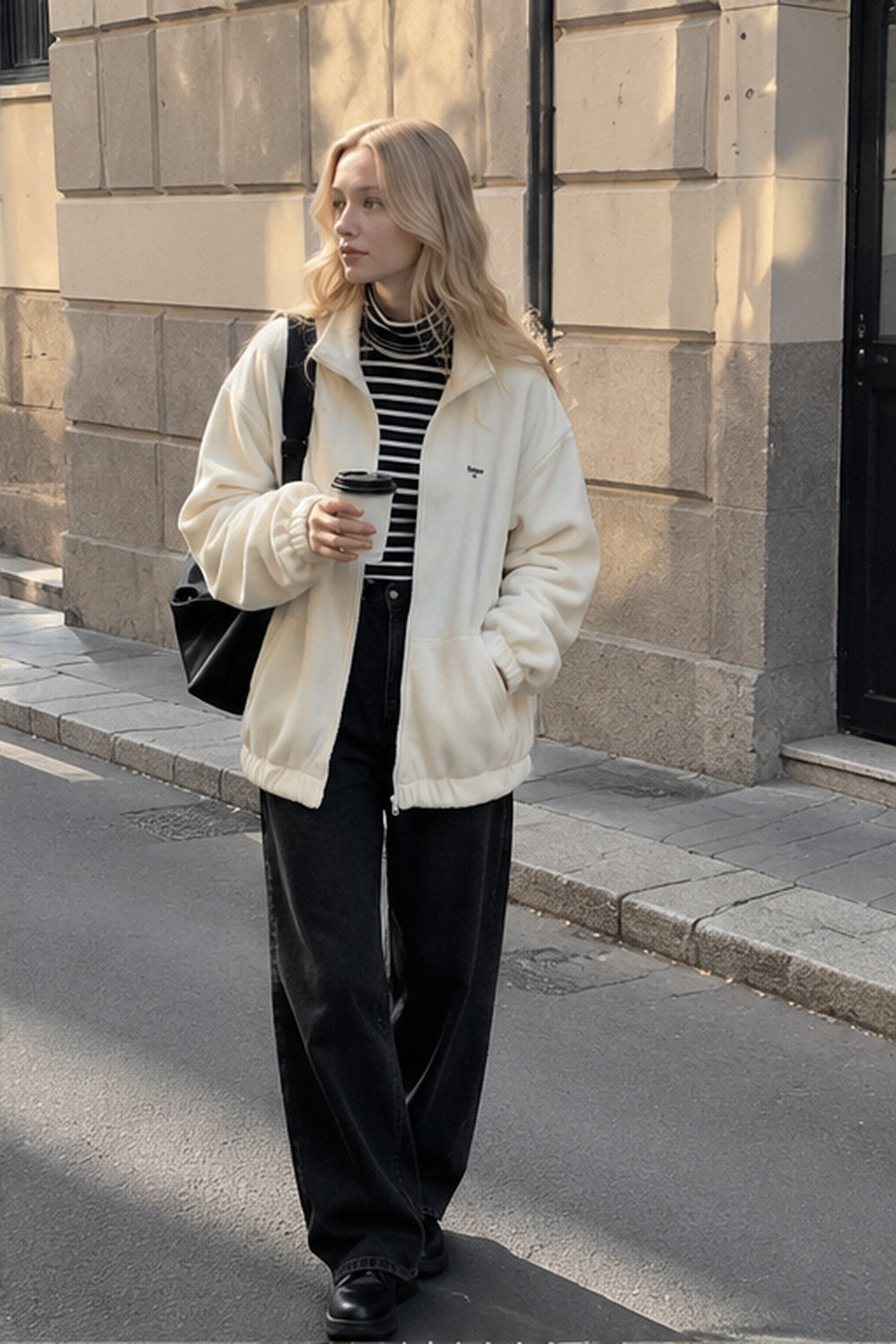 Letter Print Zip-up Jacket