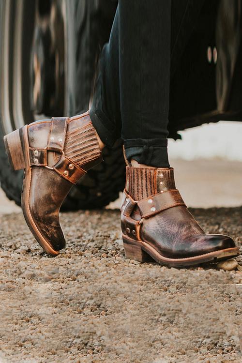 Low Heel Slip On Ankle Boots