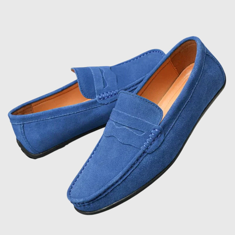 Suede Look Slip On Penny Loafers