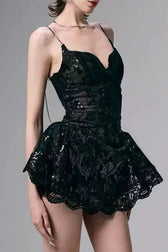 Lace Spaghetti Strap Mini Dress - View 3