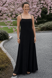 Cotton Panel High Waist Maxi Slip Dress