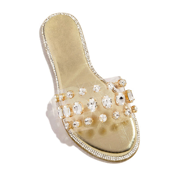 Gem Slip-On Clear Strap Slippers