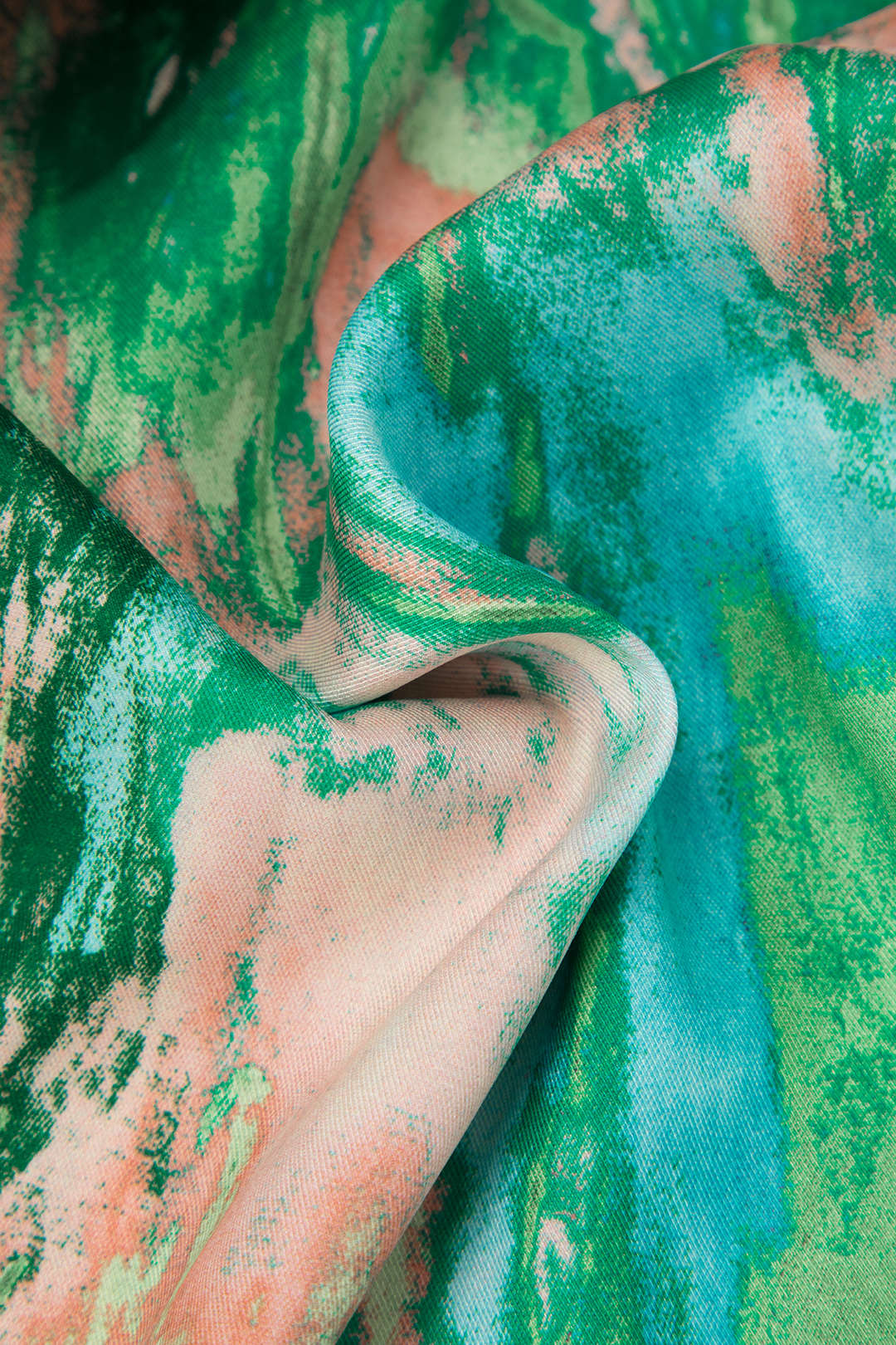 Marble Print High Waist Wide Leg Trousers