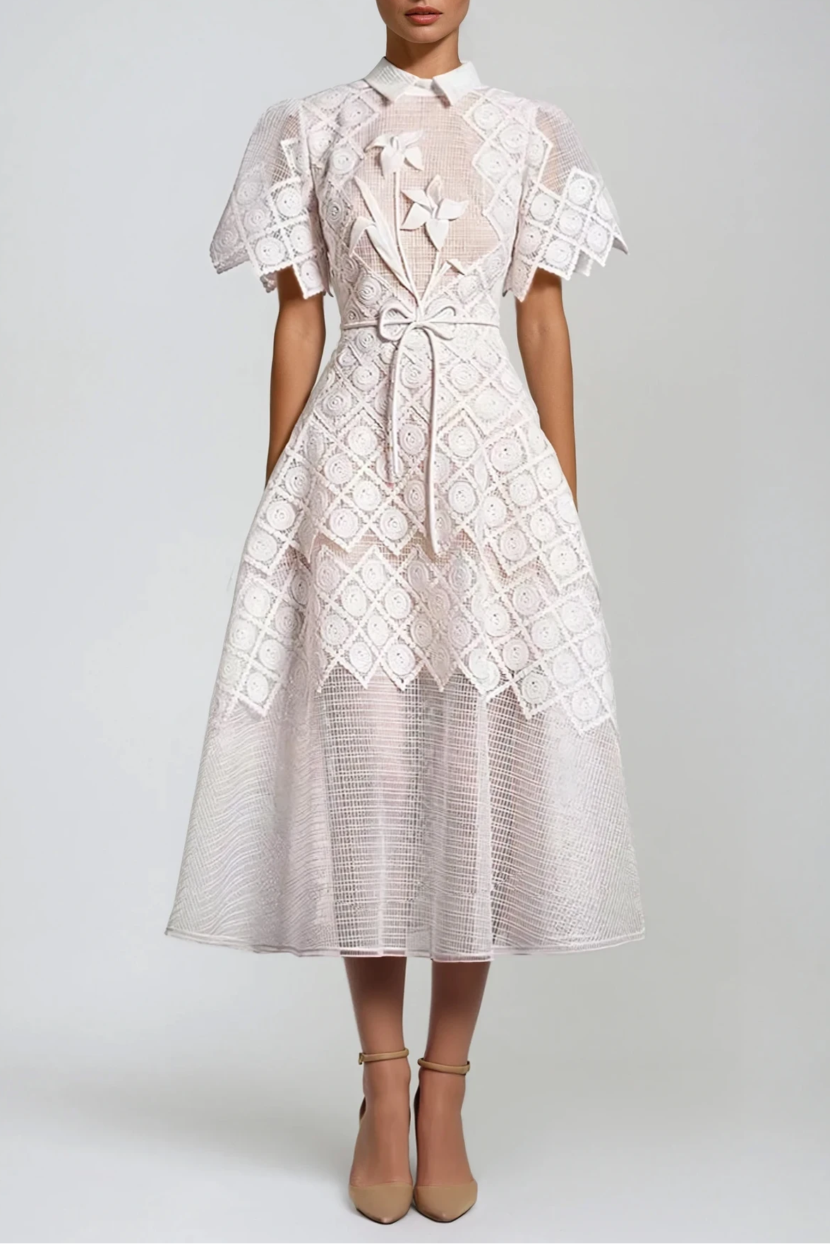 Flower Dimitrios Embroidered Midi Dress