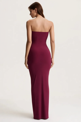 Strapless Ruched Waist Sash Party Dress 3