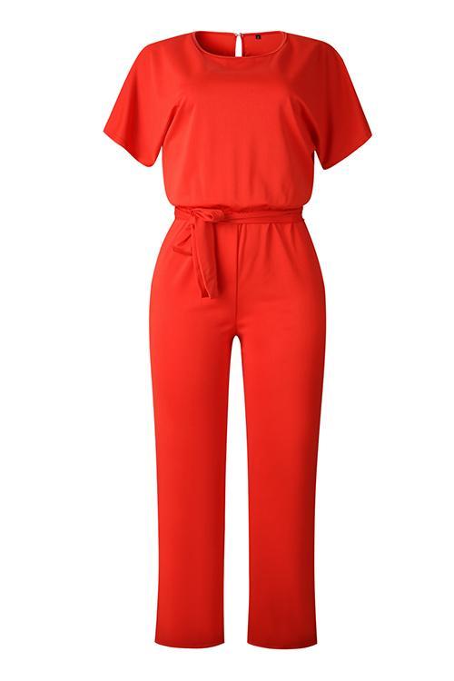 Short Sleeve Knot Jumpsuit
