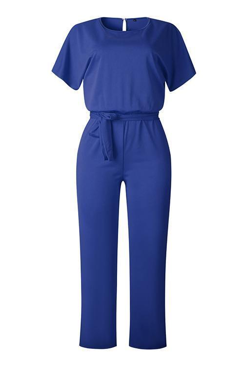 Short Sleeve Knot Jumpsuit