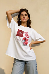 Abstract Print Slouchy T-shirts