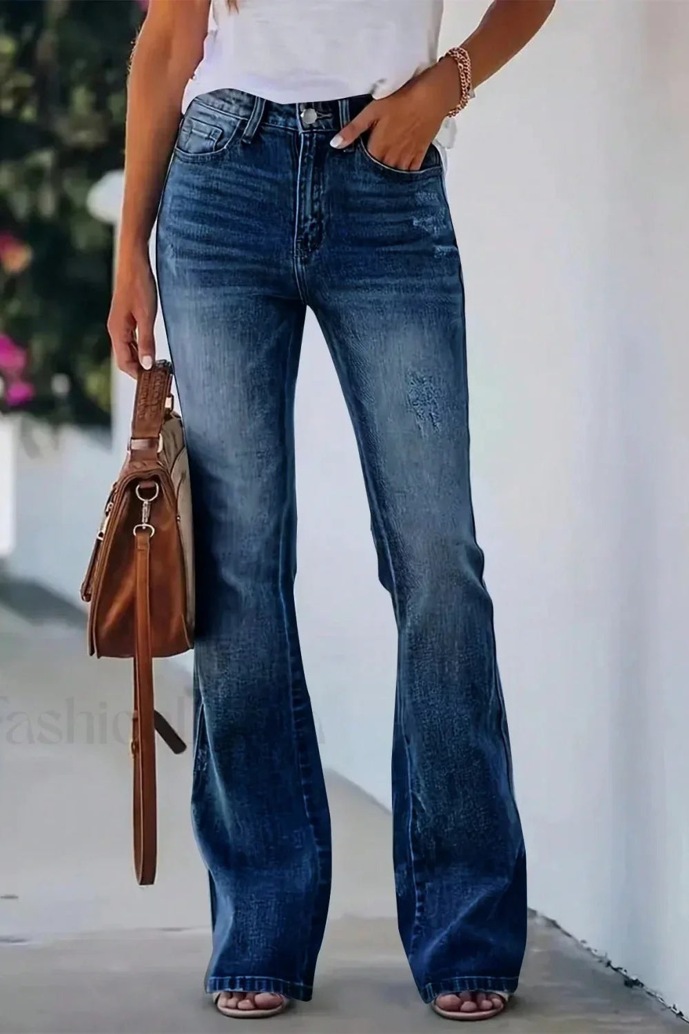 High-Waist Flared Denim Jeans