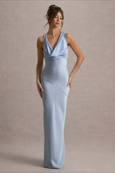 Satin Mermaid Low-Back Party Dress 4