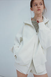 Cloud Print Double Zip Hoodie