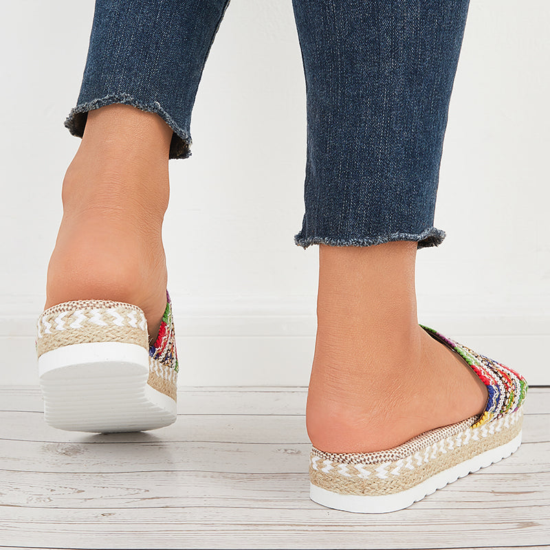 Open Toe Espadrilles Platform Slide Sandals Summer Slippers