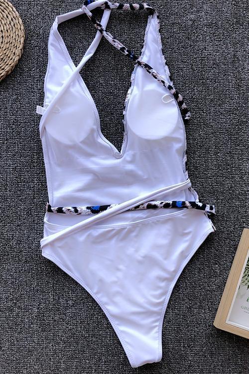 Leopard Patchwork One Pieces Swimwear
