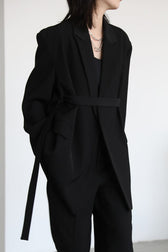 Deconstructed Wide Lapel Draped Blazer