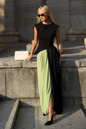 Draped Asymmetric Hem Tulip Skirt