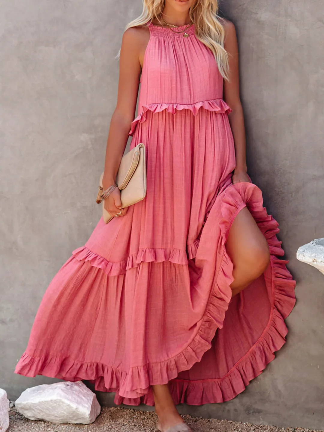 Megan | Chic Ruffle Maxi Dress