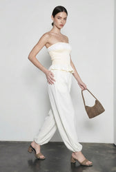 Ruched Strapless Crop Vacation Set