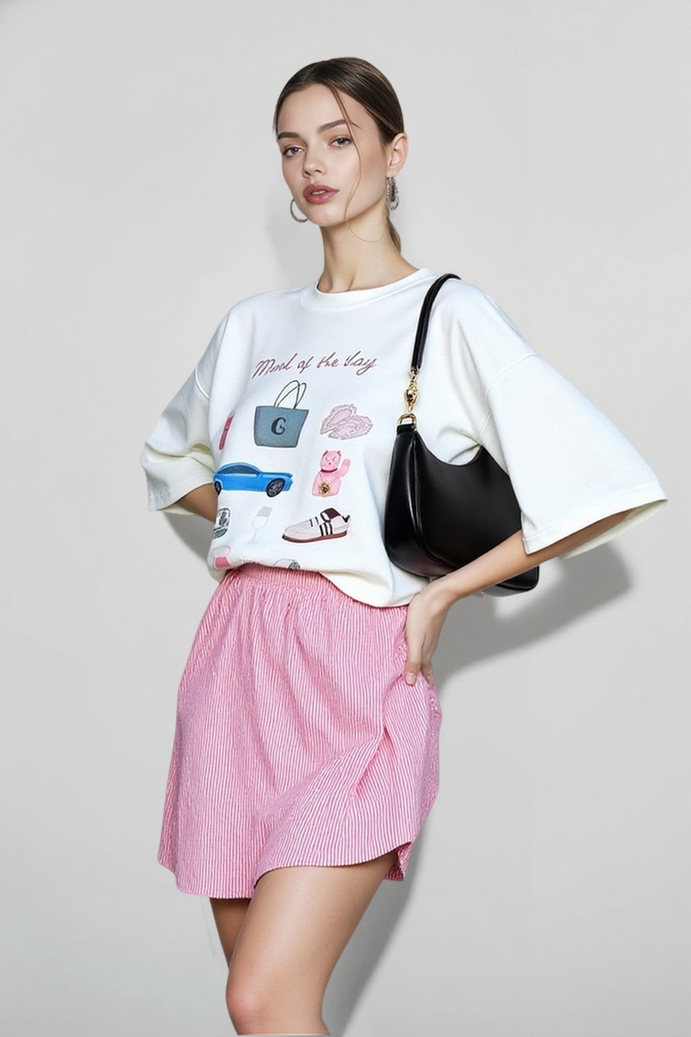 Hand Painted Print Oversized T-Shirt