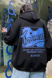 Oversized Street Style Print Hoodie
