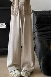 High Waist Plush Draped Knit Pants