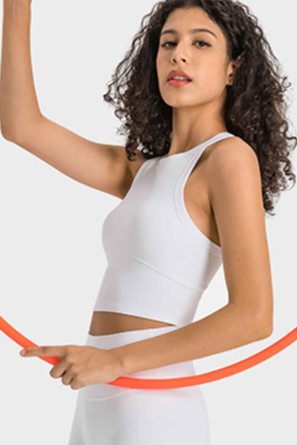 High Neck Seam Detail Cropped Sports Tank Top 6