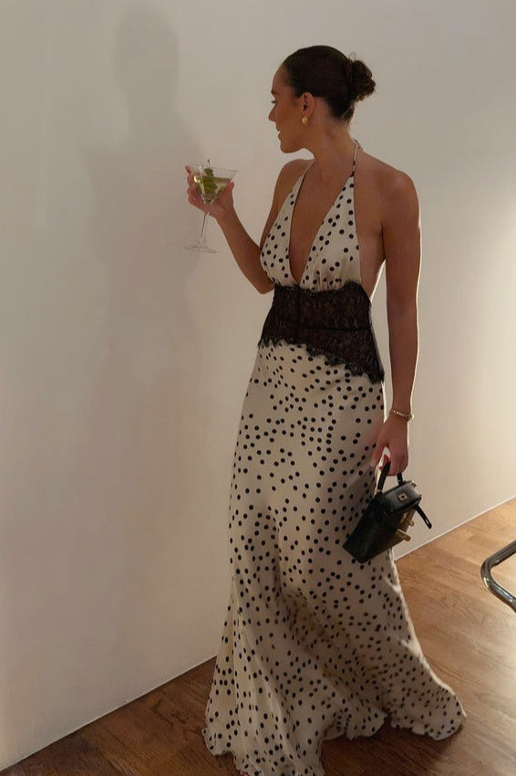 Lace Panel Sheer Maxi Dress 3
