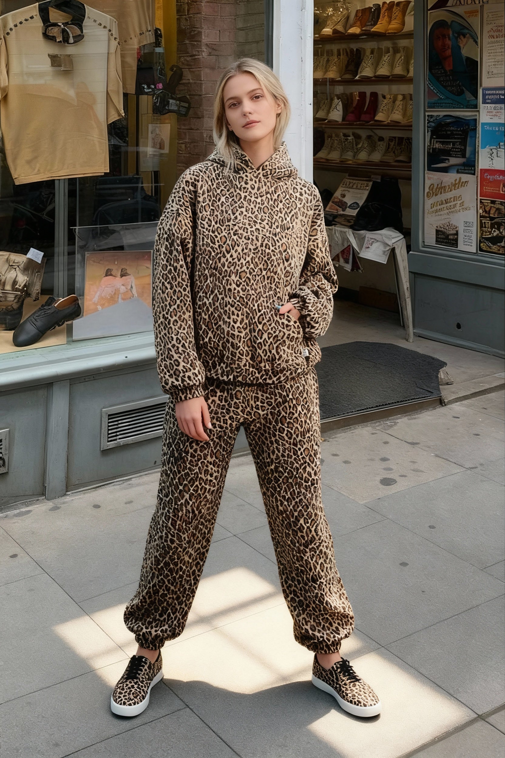 Y2K Leopard Print HipHop Hoodie