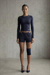 Elastic Waist Print Dolphin Hem Shorts