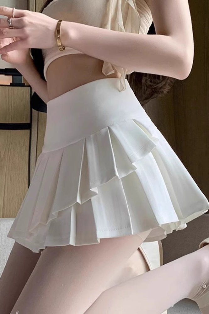 High Waist A Line Pleated Skirt