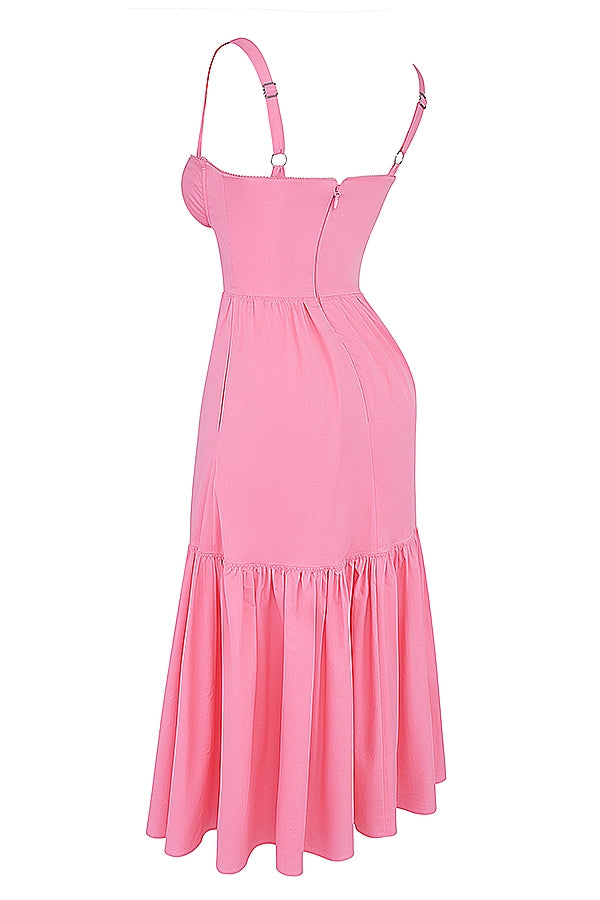 Underwire Sweetheart Cami Tiered Midi Sundress 14