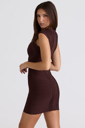 Deep V-Neck Cap Sleeve Bandage Bodycon Mini Dress 33
